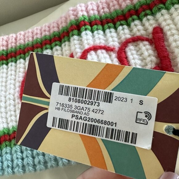 NWT GUCCI ADIDAS HAIRBAND headband Wool 100% Authentic Size S - Picture 5 of 5